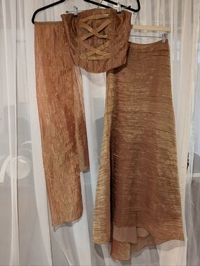 Y2K Three Piece Corset Top Prom Dress